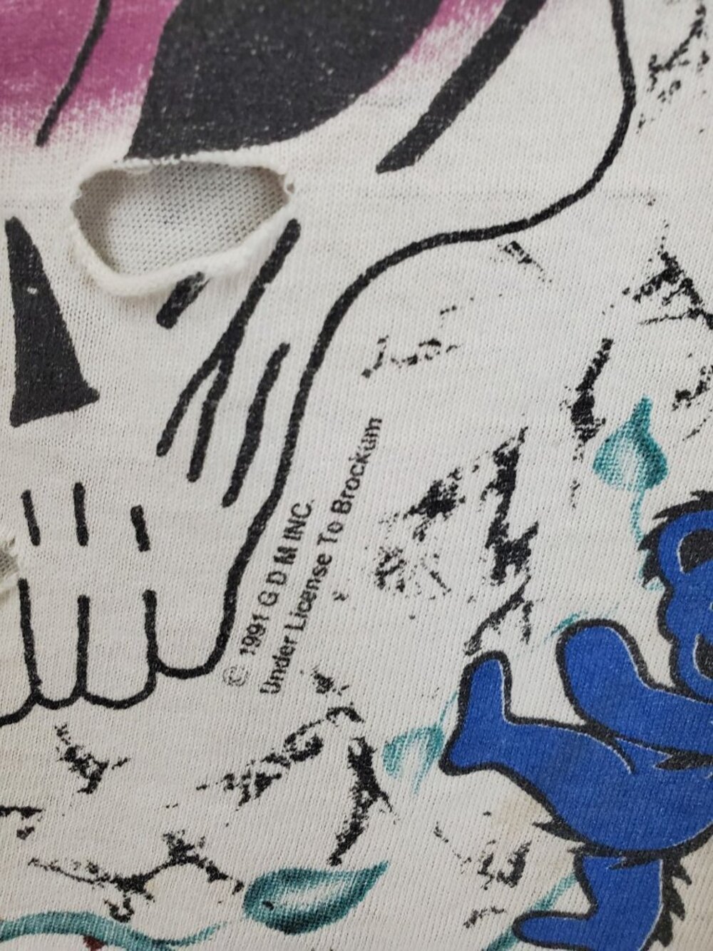 Grateful Dead 1991 dancing bears all over print short sleeved t shirt - flawed - Picture 5 of 14
